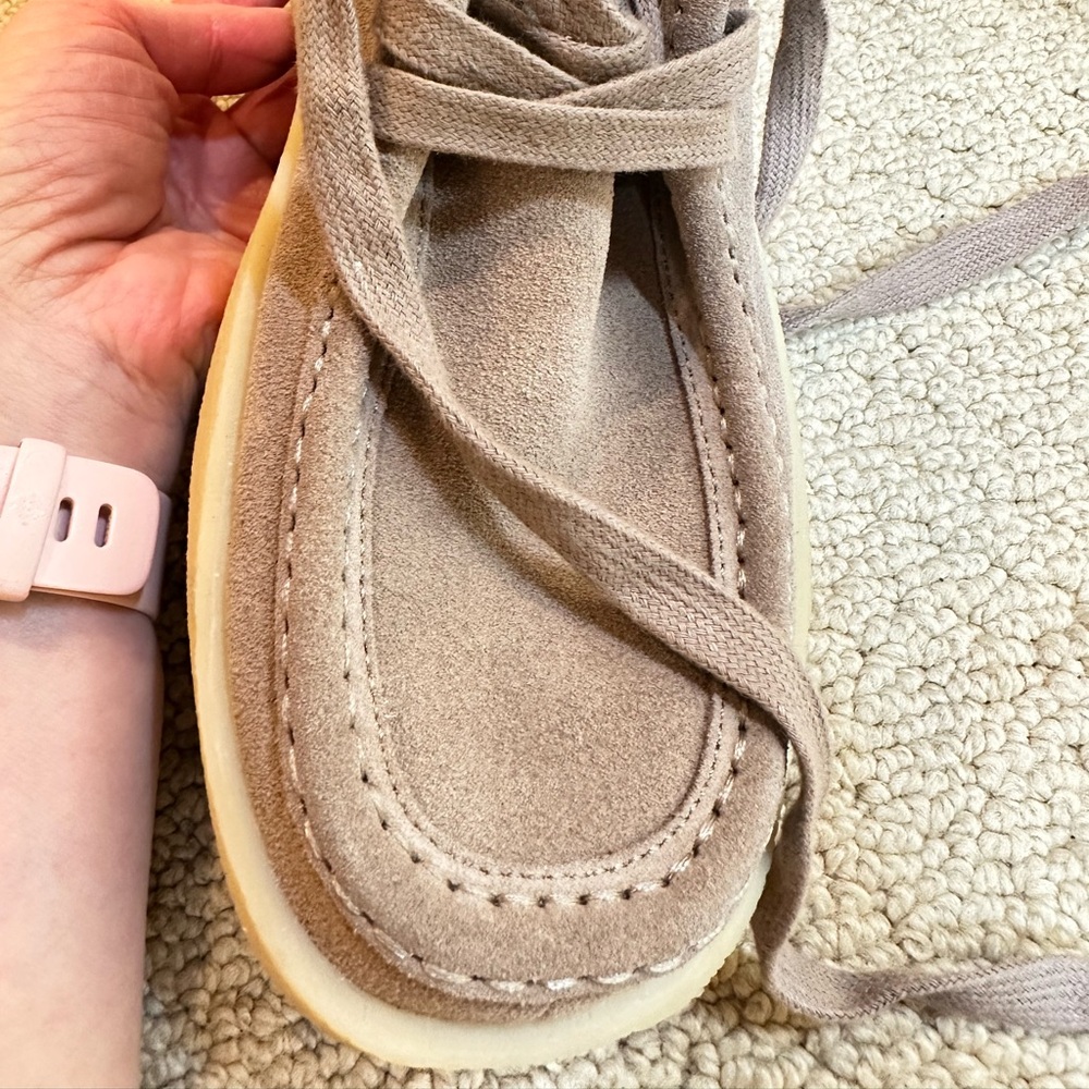 Steve Madden Wayland Wallabee Taupe Suede Platform Shoes Retro 70s Sz 8.5 - Picture 3 of 9